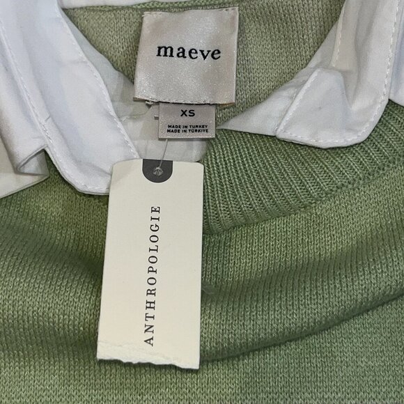 ANTHROPOLOGIE MAEVE NYC Graphic Twofer Sweater NEW WITH TAGS  Oversized - XS - Picture 11 of 14